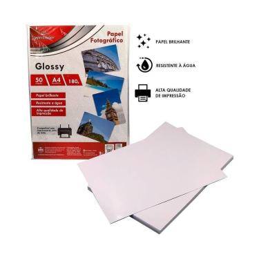 Imagem de Papel Fotográfico Winpaper Brilhante A4 Glossy 180G Kit 150 Folhas Resistente à Água