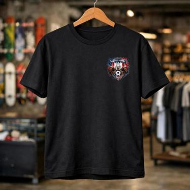 Imagem de Camiseta Masculina Seleção Estados Unidos Futebol Escudo Águia Peito Visual Casual Leve...