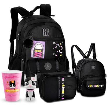 Imagem de Kit Mochila Escolar Rebecca Bonbon Estojo Lancheira Térmica, 18 litros