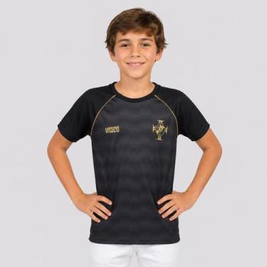 Imagem de Camisa Vasco Mosaico Infantil Preta - Braziline, 6 ANOS
