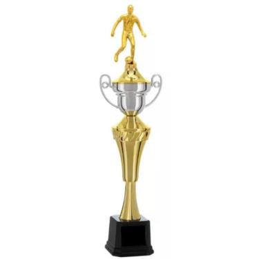 Imagem de Troféu de Futebol Vitória Vencedor 401883 para Premiações Esportivas 46cm Dourado e Prata