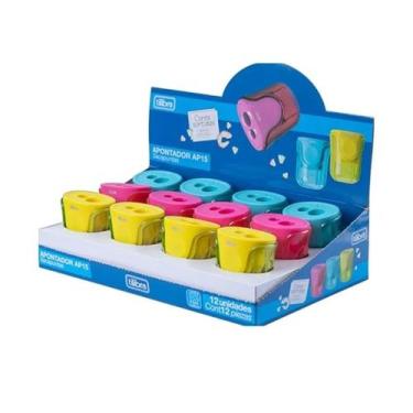 Imagem de Apontador plastico duplo tilibra - ap15 sortido - cx c/12