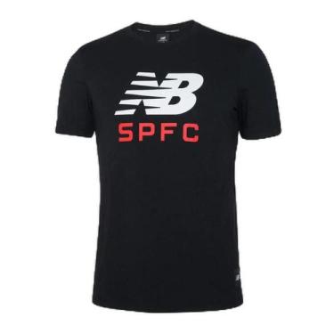 Imagem de Camiseta New Balance Torcedor SPFC Masculina - Preta, P