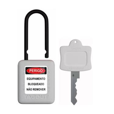 Imagem de Cadeado de Bloqueio Haste Plástica 4,5mm CH38 Branco Tagout CPBR14004C