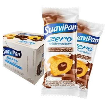 Imagem de Bolinho de Baunilha Recheado Com Chocolate Zero Açúcar Suavipan -12 Un