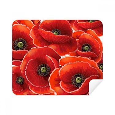Imagem de Pano de limpeza Red Flowers Corn Bespread limpador de tela 2 peças tecido de camurça