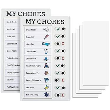 Imagem de Quadros de notas portáteis com gráfico de tarefas - Quadro de mensagens destacável de 4,7 x 7,9 polegadas com 4 cartolina tabela de agendamento individual assuntos diários para planejamento residencial ferramenta de lembrete para lista de tarefas (2PCS)