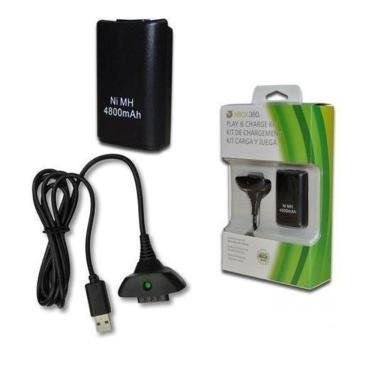 Imagem de Bateria Para Controle Xbox 360 Com Cabo E Carregador