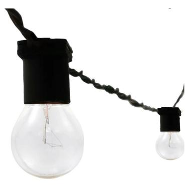 Imagem de Varal de Luz Festao 5m Preto com 10 Soquetes E27 Starlux