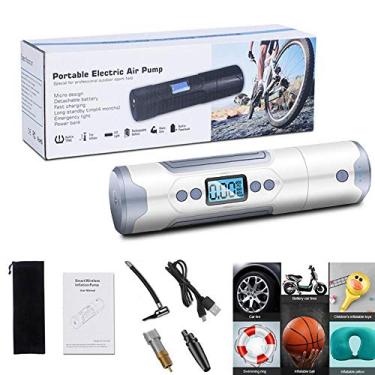 Imagem de Bomba de pneu inteligente sem fio para motocicleta carro bicicleta motocicleta 150PSI inflador digital compressor de ar recarregável, branco