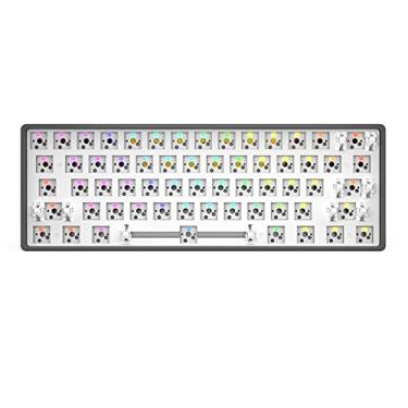Imagem de LGBN Kit DIY para teclado mecânico Hot-Swap, 3 modos de conexão 61 teclas RGB, software personalizável compatível preto
