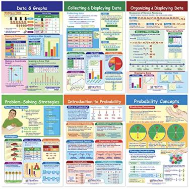 Imagem de NewPath Learning 93-6503 Conjunto de gráfico de quadro de avisos de dados, gráficos e probabilidade (pacote com 6)