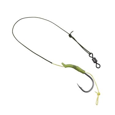 Imagem de Anzóis de pesca Rigas de pesca de carpa Link de gancho com linha de cabelo com linha revestida, gancho farpado Acessórios de pesca (Model Number : 4)
