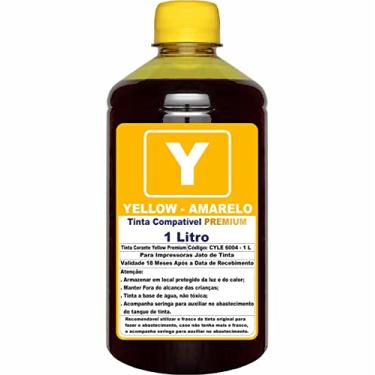 Imagem de Tinta Amarela 1 Litro Compatível Impressoras L3150 L3110 L3250 L3210 L5190 L1250 Refil 544