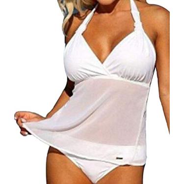 Imagem de Tingpai Amazon venda impe ível maiô padrão de malha biquíni biquíni fe no plus fe lizante plus maiô fabricantes de biquíni b nco L