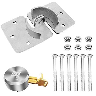 Imagem de Cadeado de aço sólido resistente RST-904 com ferrolho de alta segurança para vans, caminhões, tralier, edifícios com portas deslizantes, trava punk, prata