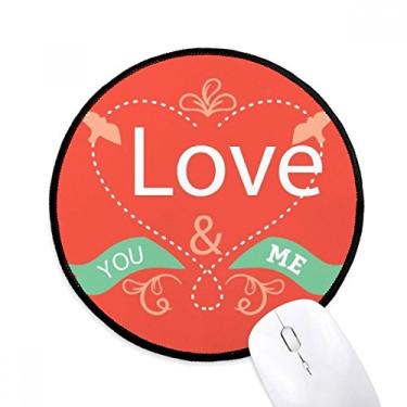 Imagem de DIYthinker Tapete de mouse vermelho verde Love You para o dia dos namorados para computador