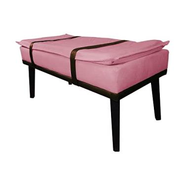 Imagem de Puff Decorativo com Cinto Marrom Suede Cores - DS Estofados