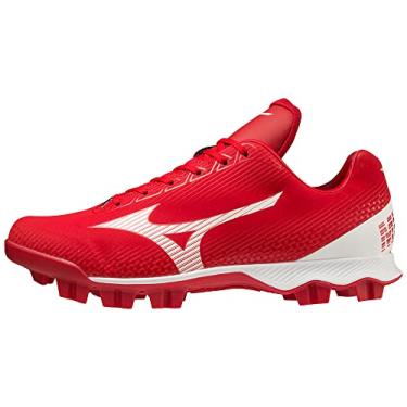 Imagem de Mizuno Tênis de beisebol masculino Wave Lightrevo, Vermelho-branco, 40