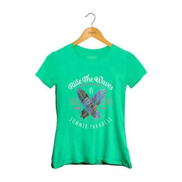 Imagem de Camiseta Ride The Waves Verde Feminina - Use Bora