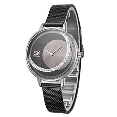 Imagem de SHENGKE Relógio minimalista (Love Me Tender Love Me Home) Relógio de pulso casual moderno, K008803, Relógio casual