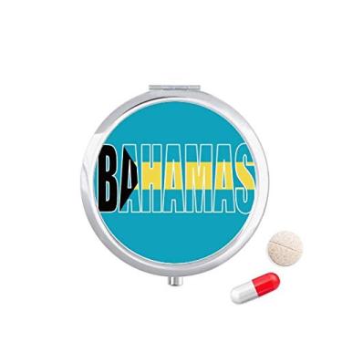 Imagem de Porta-comprimidos com nome da bandeira do país de Bahamas, caixa de armazenamento de medicamentos