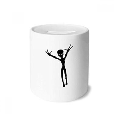 Imagem de DIYthinker Caixa de dinheiro alienígena universal e espacial, porta-moedas de cerâmica, presente de cofrinho