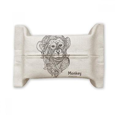 Imagem de Bolsa de linho de algodão com estampa de macaco de boca grande
