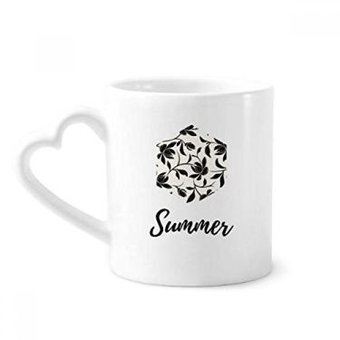 Imagem de Caneca de cerâmica para desenho de videira de flores Caneca de café Copo de coração de vidro