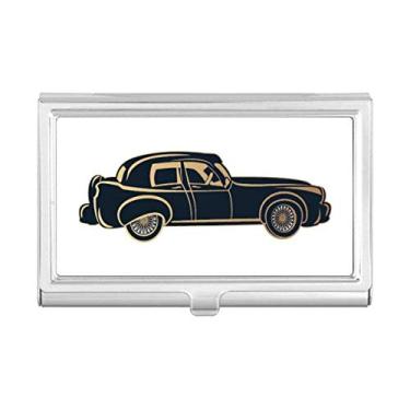 Imagem de Carteira preta clássica de desenho de carros, porta-cartões de visita, caixa de bolso