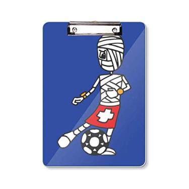 Imagem de Prancheta de prancheta com desenho de jogador de futebol A4