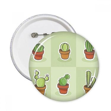 Imagem de Suculentas Cacto Vaso Estampa de Ilustração de Plantas Pinos Redondos Emblema Emblema Acessório Decoração 5 peças