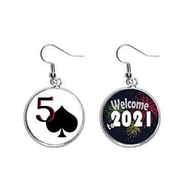 Imagem de Peace Spade 5 brincos de pôquer brincos joias 2021 Blessing