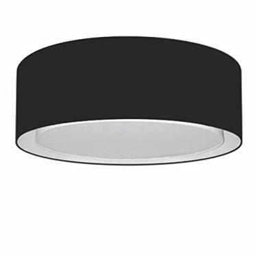 Imagem de Plafon Duplo Cilíndrico Cúpula Tecido 80x30 cm, Vivare Iluminação, Plafon3038 PR, Preto, Gigante