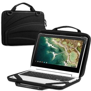 Imagem de FINPAC 11 – 11,6 polegadas Capa para Chromebook – Pasta protetora de ombro com bolsa de acessórios para laptop de até 11,6 polegadas, Ultrabook, preta
