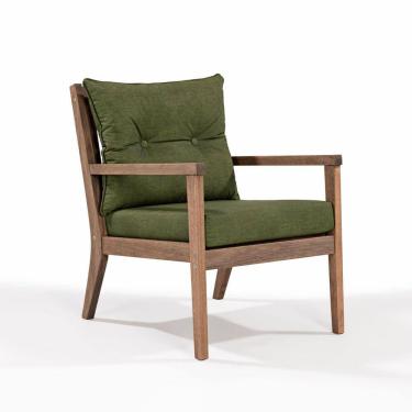 Imagem de Poltrona para Jardim em Madeira Maciça Riade Stain Castanho/Verde