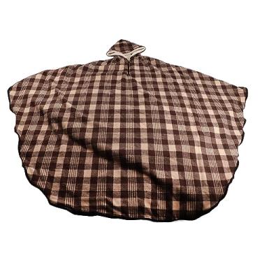 Imagem de Xale para cadeira de rodas com capuz, tecido engrossado de camadas duplas, mantenha aquecido, cobertor de meia capa forrado com poncho de inverno para uso no inverno