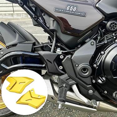 Imagem de LEDISHUN Capa de proteção de pé frontal para motocicleta, conjunto de apoio para os pés, placas de calcanhar, protetor de proteção (para veículo Kawasaki) Ninja650 Z650RS Cafe Z650 Ninja 650 2018-2025