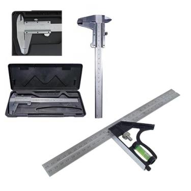 Imagem de Esquadro Combinado C/Nível + Paquímetro De Aço 6Pol. CHARBS