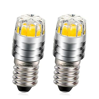 Imagem de Ruiandsion 2 peças E10 Base LED Lâmpada de Atualização 3V COB 2W Substituição para Lanterna Kit de Conversão de LED, 4300K Branco Quente