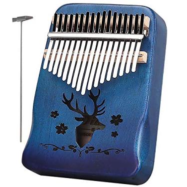 Imagem de Piano de dedo Kalimba com 17 teclas, piano de polegar de marimba, piano de dedo de bolso, instrumento musical com martelo de afinação instrumento musical de oração em casa, (18 cm x 13 cm) xunlulanse