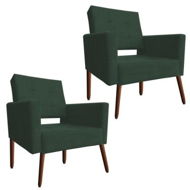 Imagem de Kit 2 Cadeira Poltrona Consultório Escritório Recepção Reforçadas Vanessa Verde