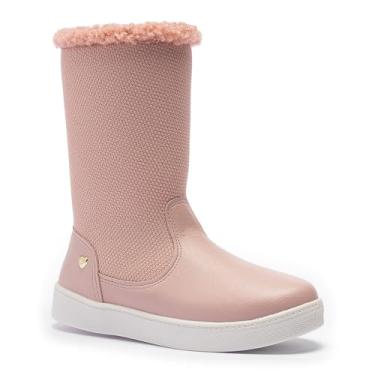 Imagem de Bota Tênis Infantil Feminina Meninia Tininha Casual com Pêlo (Rosê, BR, Criança de 4 a 8 anos, Numérico, 34)