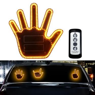 Imagem de KaiDengZhe Luz LED de gestos cômica para carro com controle remoto, acessórios para carros de presente, placa engraçada para janela traseira, sinal de carro e sinal de raiva na estrada, dê amor,