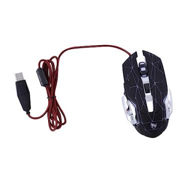 Imagem de Mouse para jogos LED com fio computador óptico Rgb Acessórios para computador para jogos Ratos de jogo Mecânico Computador com fio mudo para jogos Gamer Laptop V6 Usb Placa inferior escovada de metal