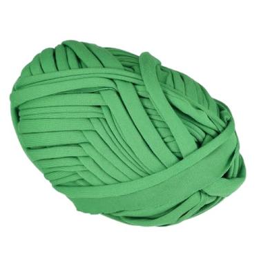 Imagem de METALLIXITY Tecido elástico de fio (200 g/7 oz) 2 peças, fio de tecido de crochê de poliéster - para projetos DIY, cesta de bolsa, tecido de algodão e camiseta, verde grama