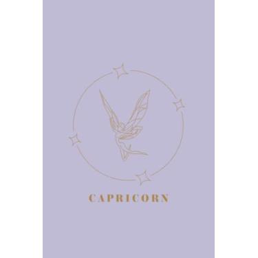 Imagem de Caderno de signo astrológico de fada capricórnio roxa: caderno do signo do zodíaco Capricórnio 6 x 9 - 120 páginas: Diário forrado em branco do zodíaco de Capricórnio: Livros de astrologia para o