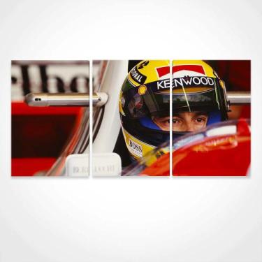 Imagem de Quadro Ayrton Senna Capacete Kenwood Mclaren 180X90 Grande - Iq Quadro