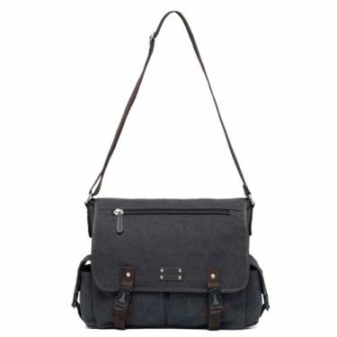 Imagem de Bolsa Transversal Masculina Polo One Grande Casual Passeio Trabalho (Preto)