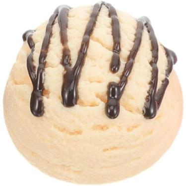 Imagem de Sorvete de baunilha artificial, realista, sobremesa, modelo de comida, fingir, brincar, comida de aparência real, decoração de comida falsa falsa para exibição, crianças, cozinha, decoração de festa,